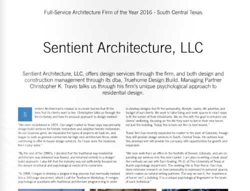 Build Magazine names us “2016 Architecture Firm of the Year”
